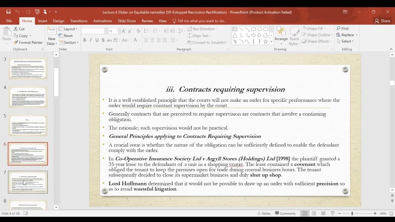 EQUITY AND TRUST LAW LECTURE 4: SPECIFIC PERFORMANCE, ESTOPPEL, RESCESSION AND RECTIFICATION