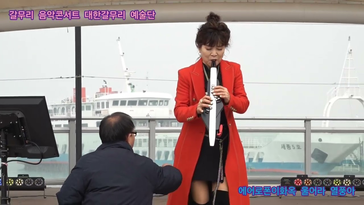 에어로폰이화옥 울어라 열풍아 원곡이미자 갈무리 음악콘서트 대한갈무리 예술단 정기공연 관광특구 월미도 갈매기무대 특설무대 