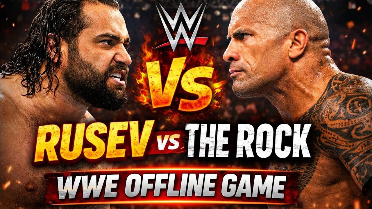 WWE Offline Game 🏆 Rusev vs The Rock Full Match 
