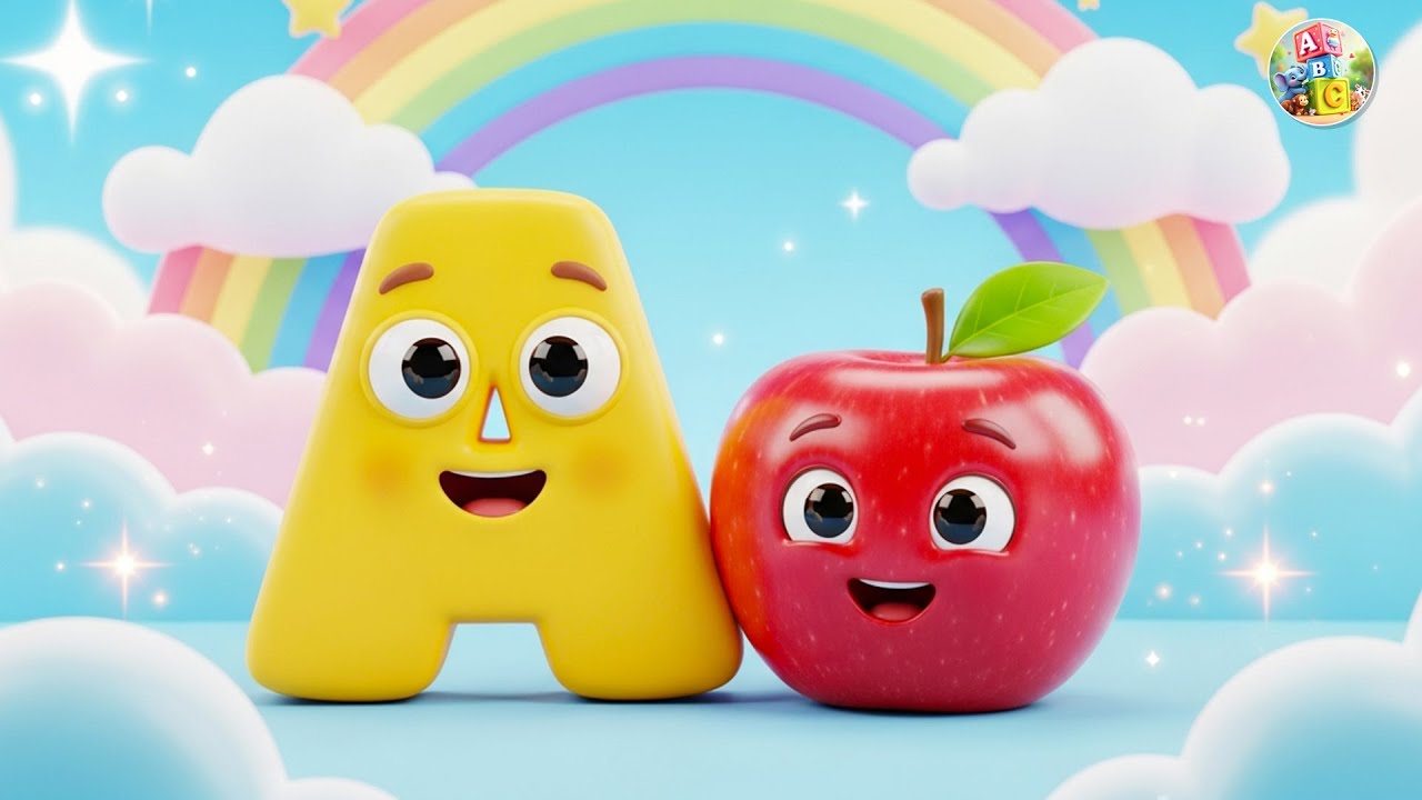 Изучение алфавита для малышей | Буква А — яблоко 🍎 | Песенка про алфавит для детей | Песенка про ...