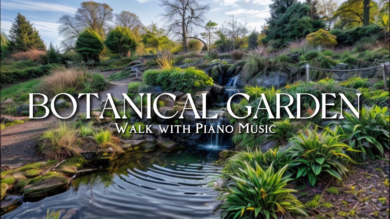 🇳🇴 Calming Piano Music: Fair Morning Stroll in Spring | Magnificent Botanical Garden | Oslo, Norway