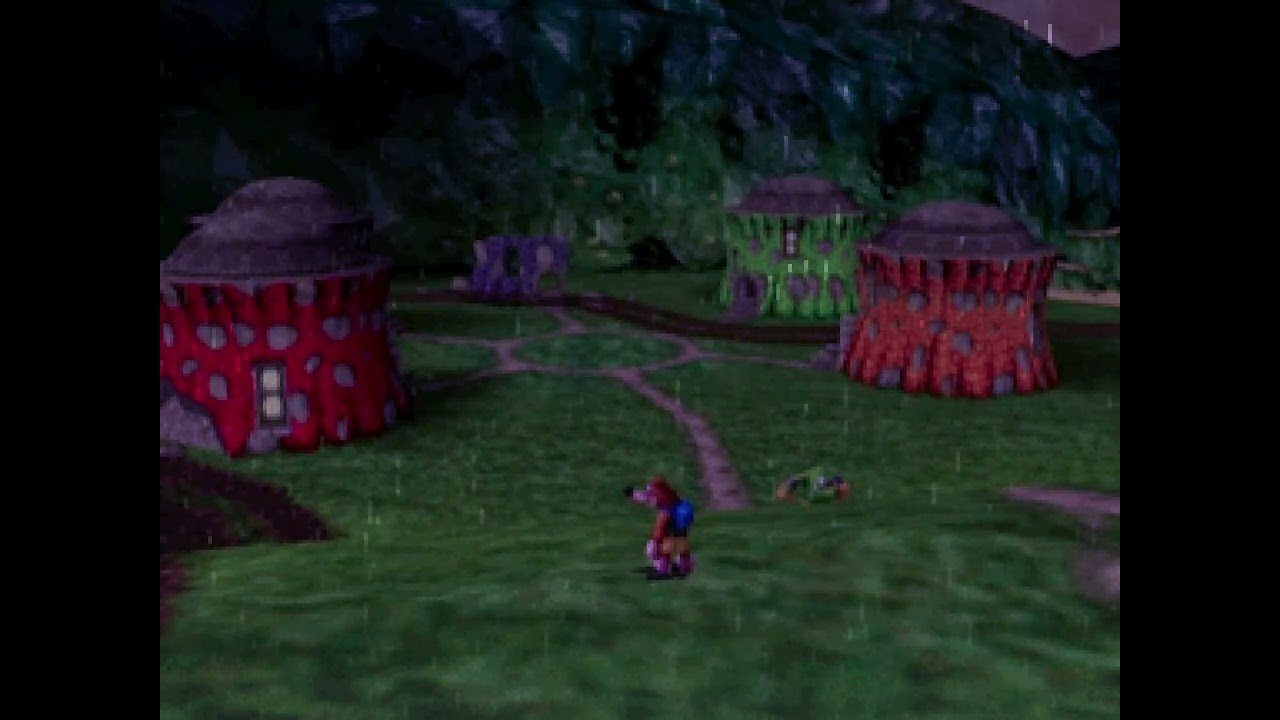 1 hour of jinjo village relaxing lofi rain sounds (banjo tooie)