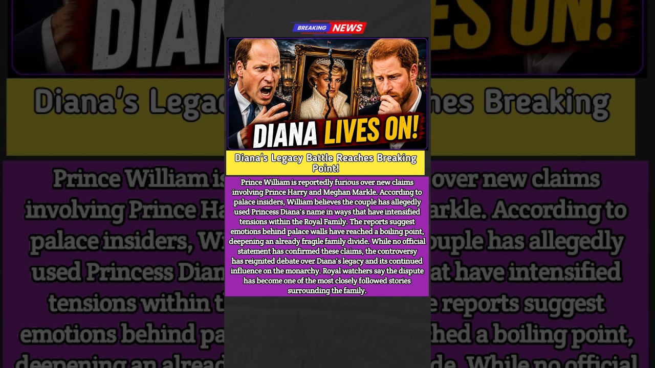 Prince William Furious Over Diana Legacy Claims | Harry & Meghan Royal Rift Deepens #shorts