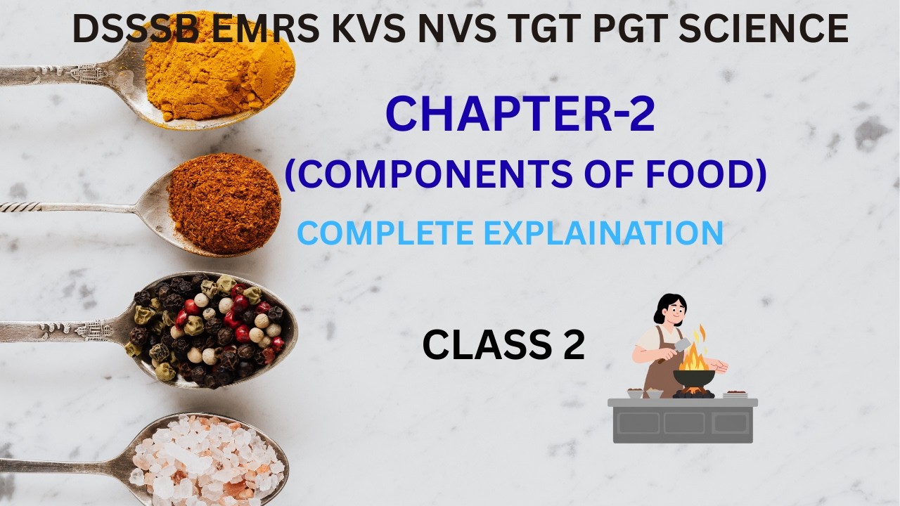 CLASS 6 CHAPTER 2|COMPONENTS OF FOOD#nvs #kvs #education #dsssb #emrs#tgt#pgt#science#biology#ssc