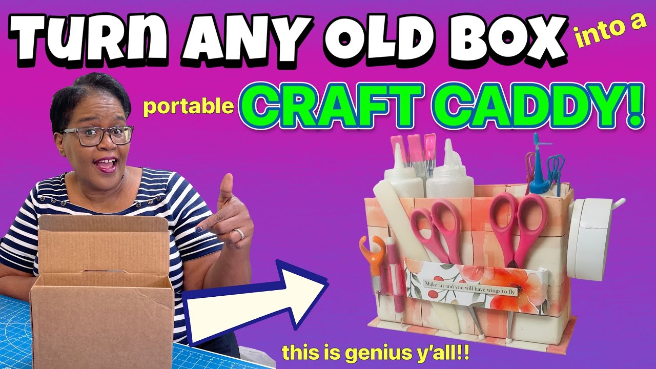 NEW CARDBOARD BOX DESIGN! portable craft tool caddy!  CARDBOARD RECYCLE