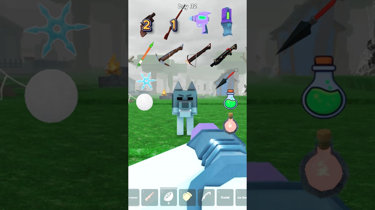 All Ranged Weapon Vs Wolf 🐺 99 nights in the forest #99nightsintheforest #99nights #roblox