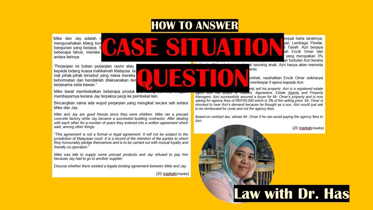 How to answer case situation questions