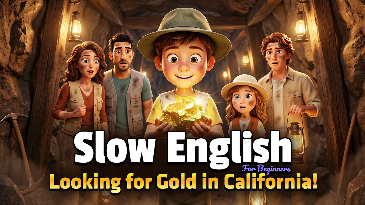 Мы отправились на поиски золота в Калифорнию! | Простая история на английском языке для аудирован...