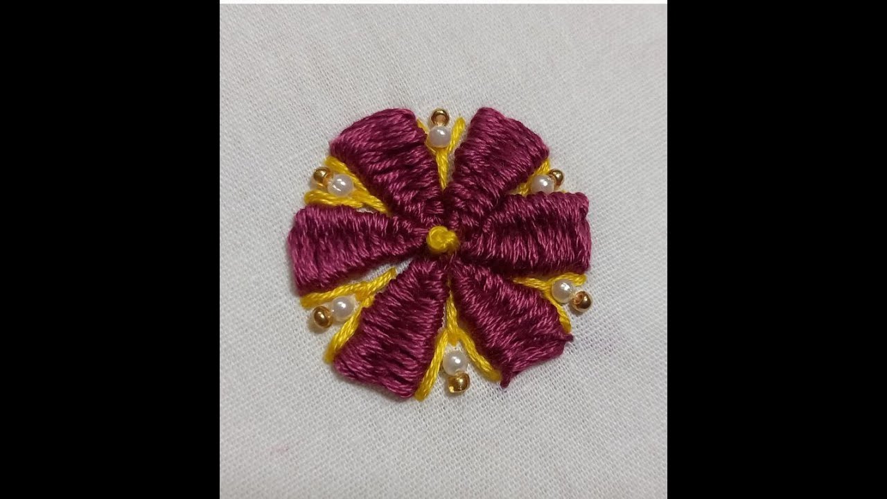 Flower embroidery: Flower #embroidery with different type of #stitch