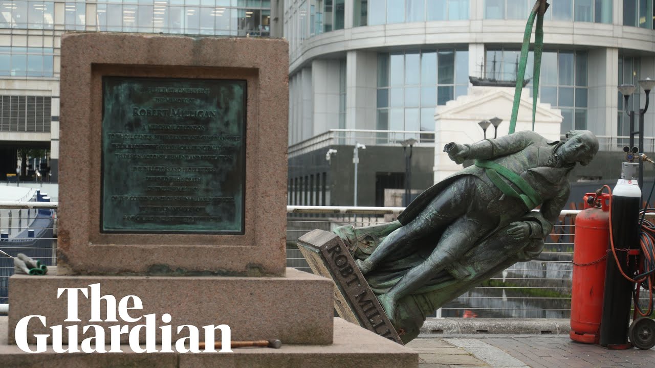 Statue of 18th-century slave owner Robert Milligan taken down in London