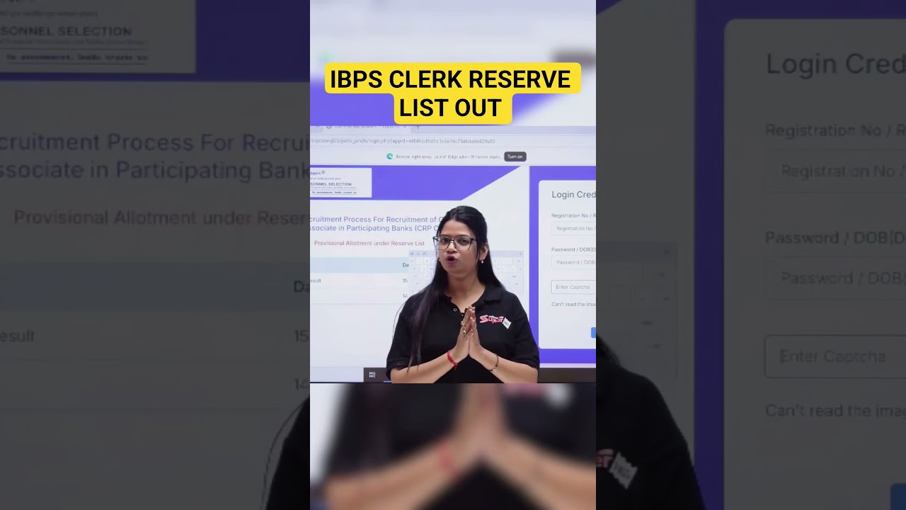 IBPS CLERK RESERVE LIST OUT #shorts