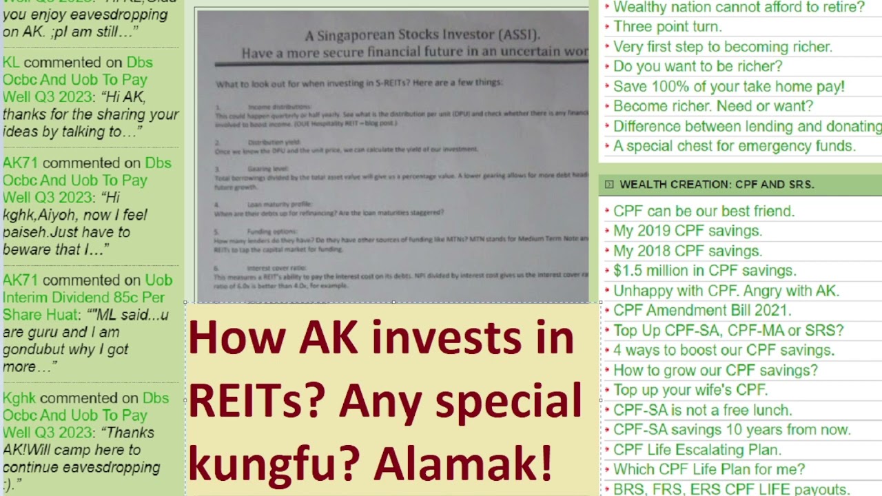 How AK invests in REITs? Any special kungfu? Alamak! Why AK so like that?