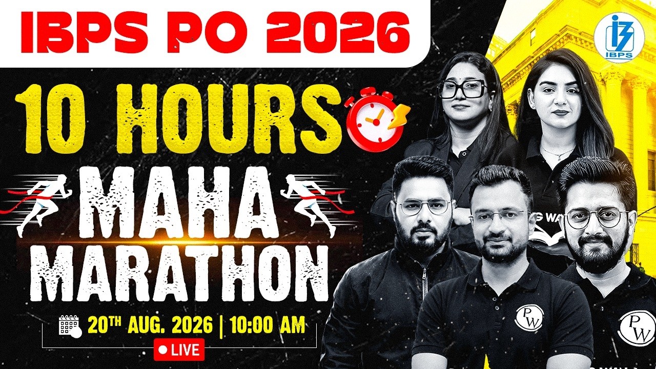 IBPS PO 2026 | 10 Hours Maha Marathon🔥Day 1 | Complete Prelims Preparation | Live