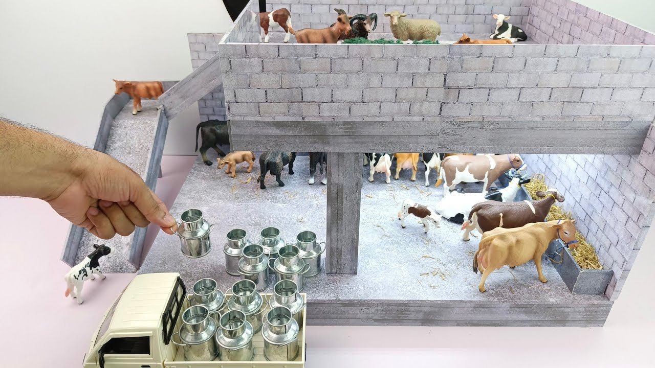 How to make Cow and Goat Desi Dairy Farm Diorama | Miniature Dairy Farm | DIY Farm