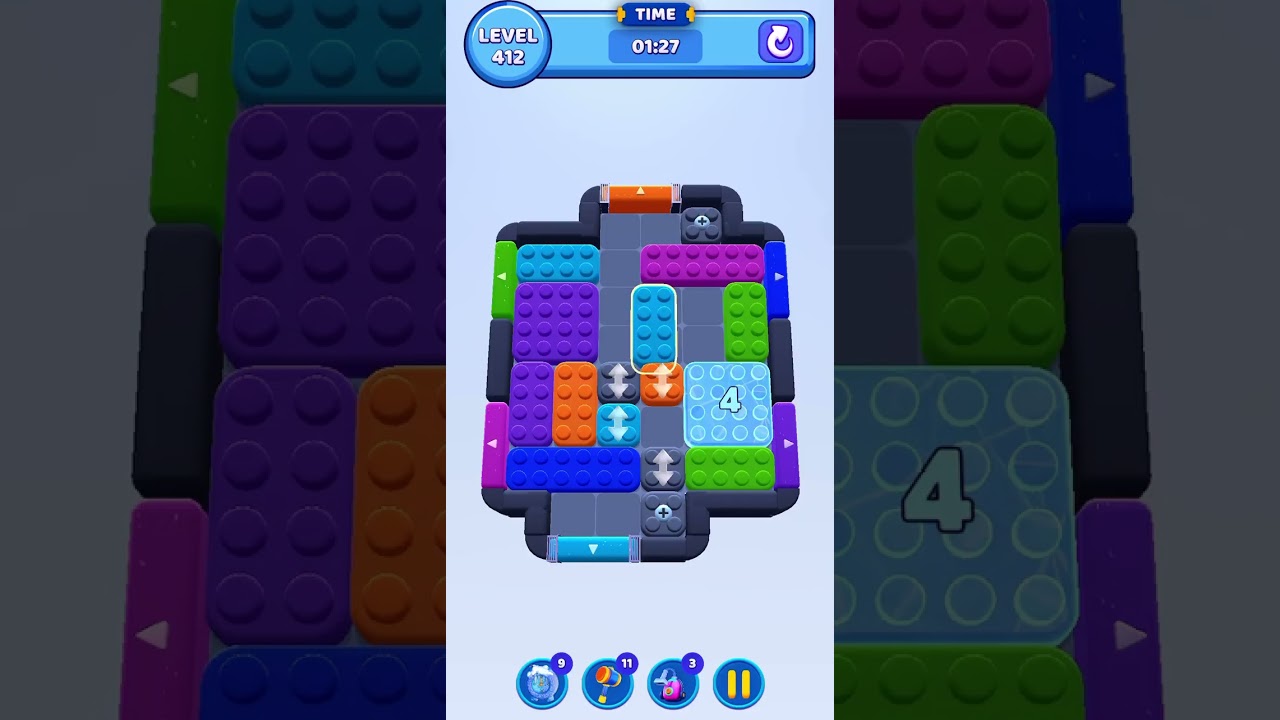 Color Block Jam Level 412 Solution Walkthrough #colorblockjam #gaming #colorblockjamgame #games