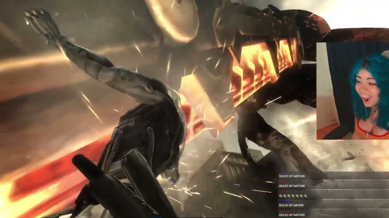 local girl loses it playing Metal Gear Rising. [First Time Reaction]