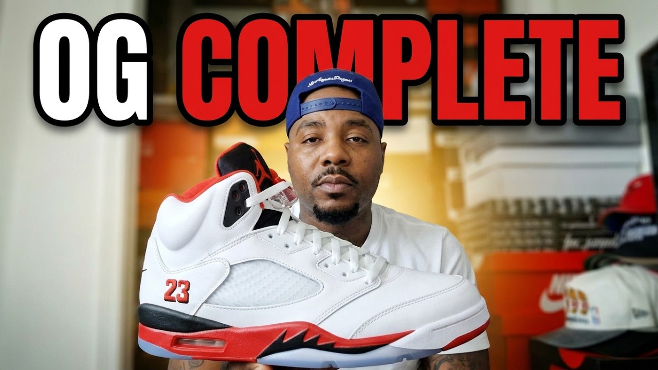 The OG 5 Colorways Are Complete! Air Jordan 5 Fire Red (Black tongue)