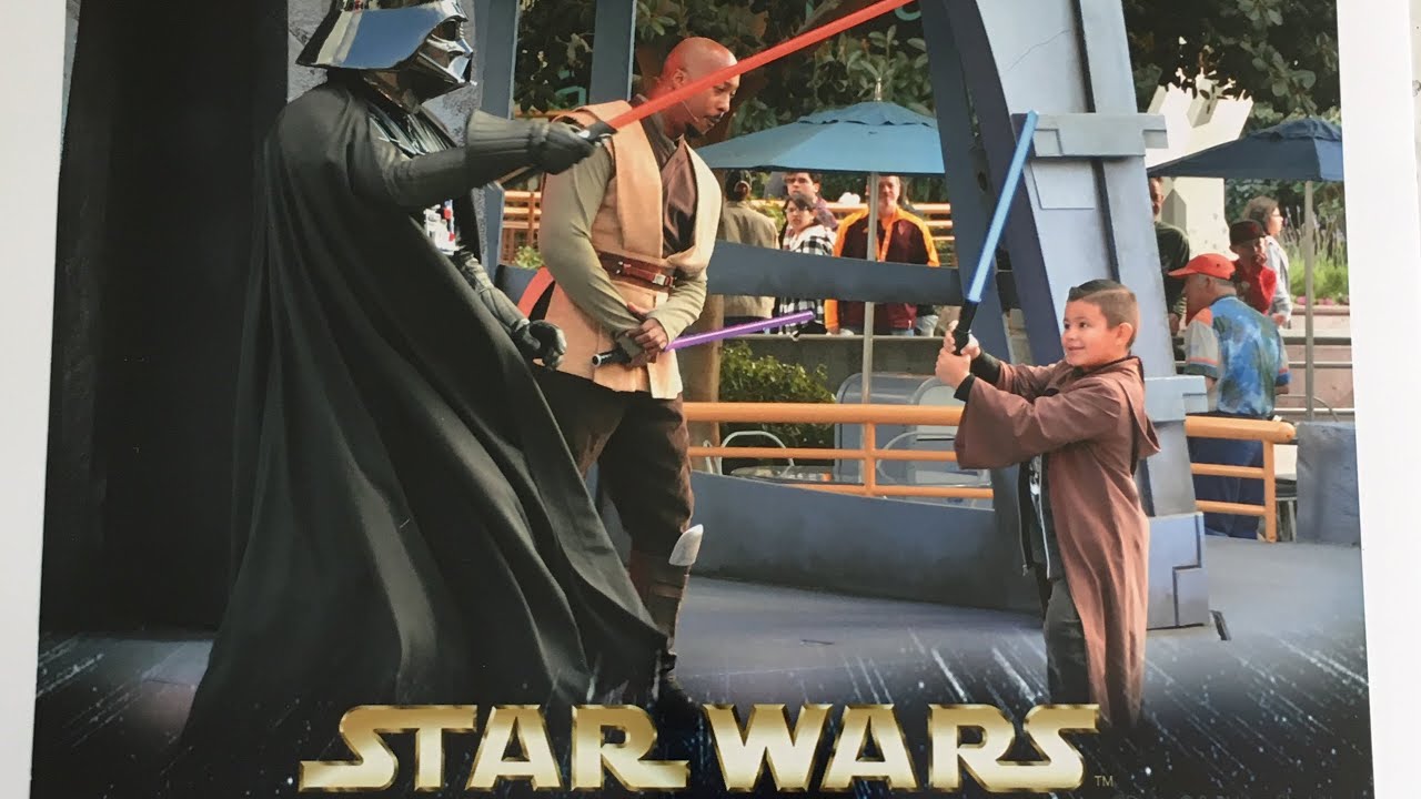 GioTheJedi vs DARTH VADER (battle scene) Jedi training at Disneyland!