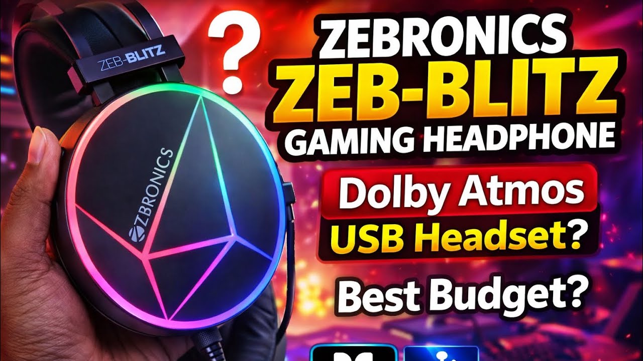 ZEBRONICS Zeb-Blitz Gaming Headphone Review 🔥 Dolby Atmos USB Headset | Tamil