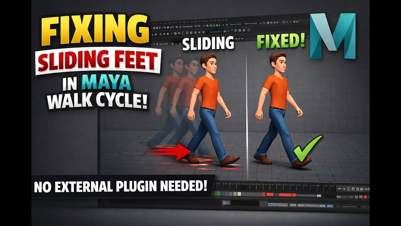 Fixing Sliding Feet in Maya Walk Cycle : No External Plugins Needed