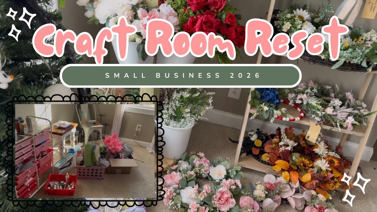 Craft Room Reset for 2026 | Let's Organize the Chaos | Small Business vlog