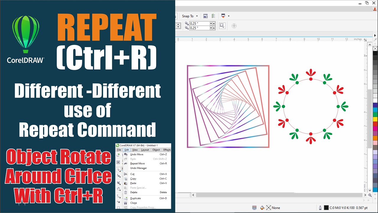How to use Repeat Command in CorelDRAW | Repeat and Rotate Command in CorelDraw