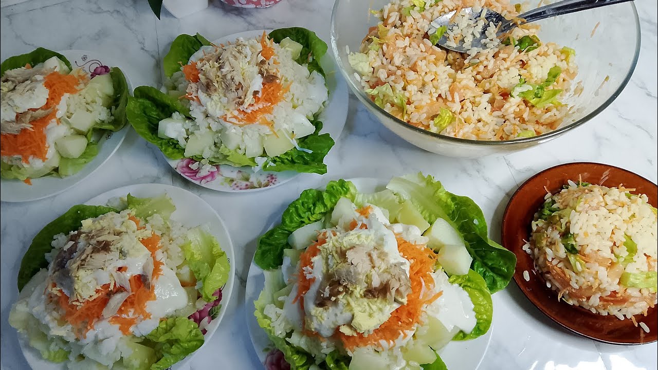 سلطة البطاطس والارز⁉️ضروري تكون على مائدة الإفطار رمضان ‼️ لذيذه ومفيده مكوناتها بسيطة 😋