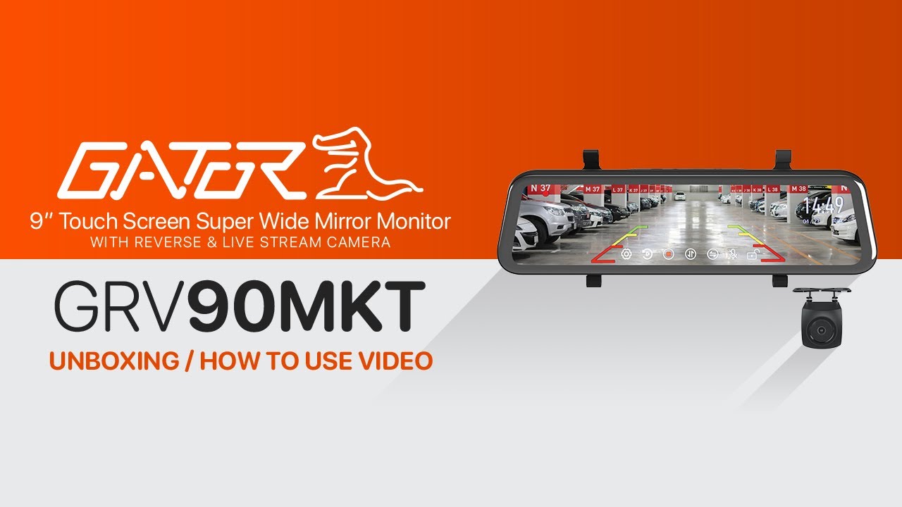 GATOR GRV90MKT – 9” MIRROR DISPLAY REVERSE & LIVE STREAM CAMERA KIT - UNBOXING & SET UP GUIDE