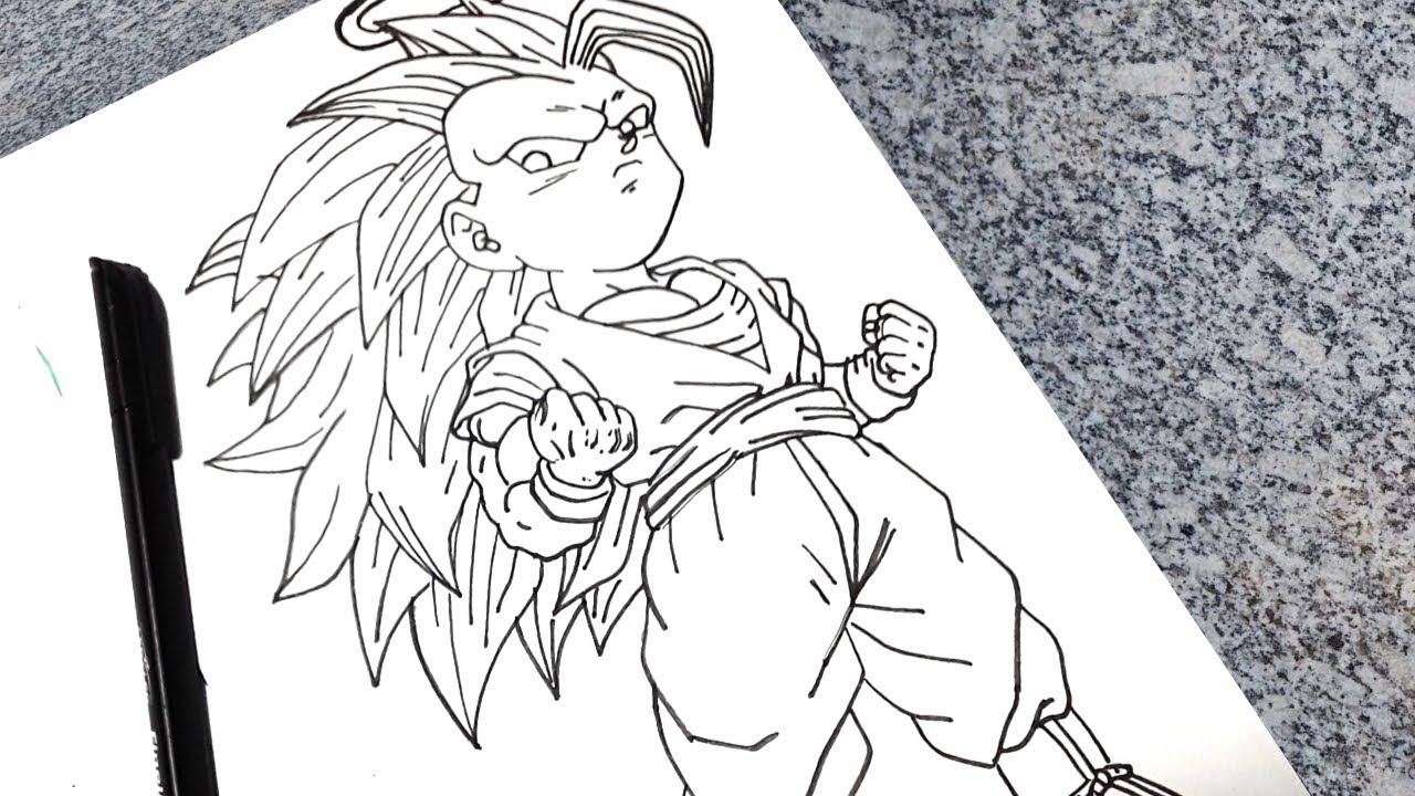 Como Desenhar o Goku, Super sayajin 3,  Dragonball Z