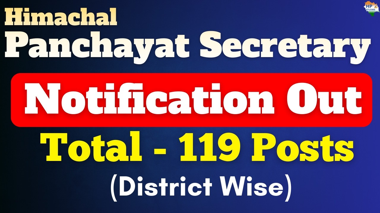 HP Panchayat Secretary 2026 | Notification Out | Total 119 posts #hppanchayatsecretary #hpstudies