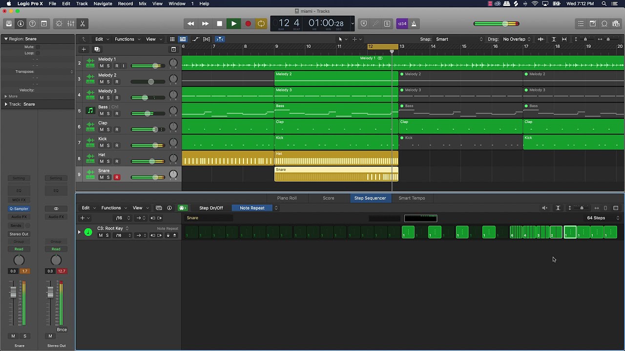How To Make Trap Snare Rolls Using The Step Sequencer In Logic Pro X