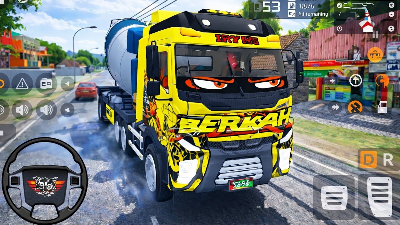 Gila! Truk Molen BERKAH Muatan Semen Full, Ban Sampai Ngebul! | Truck simulator indonesia