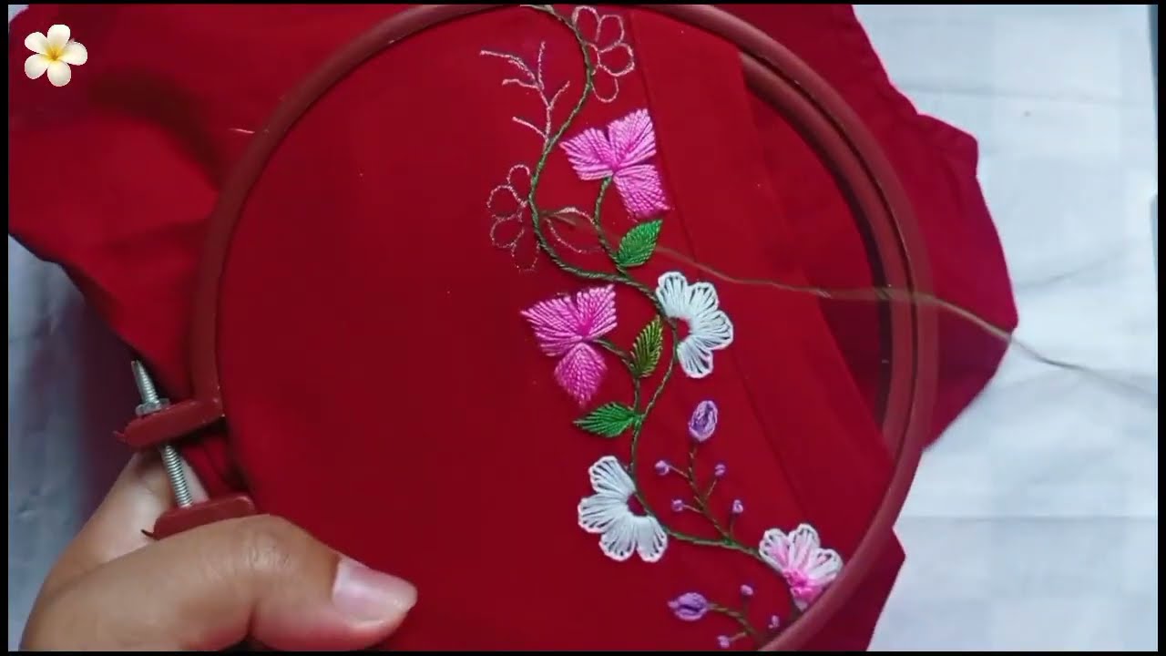   Easy embroidery dress design.