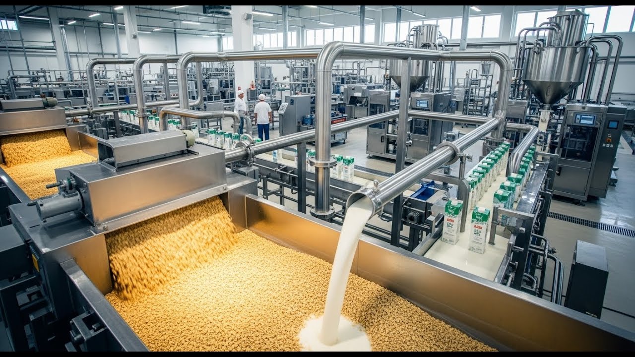 Inside the Factory How Oats Are Turned into Healthy Oat Milk Full Process Factory