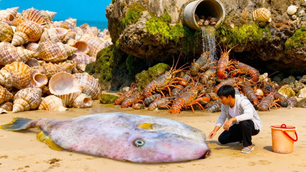 阿聪赶海抓到深海“怪鱼”，营养价值非常高，一条就值300块！