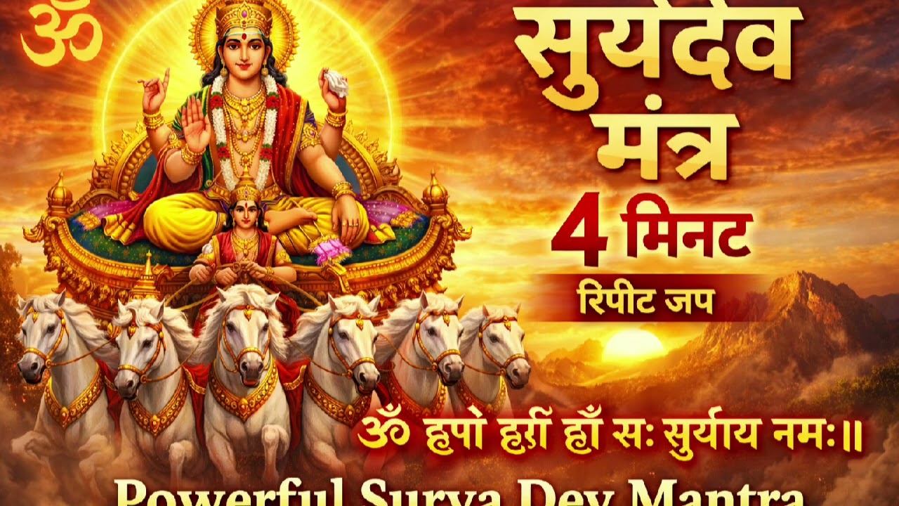 Powerful Surya Dev Mantra | 4 Minute Repeat Jap | Morning Sun Mantra