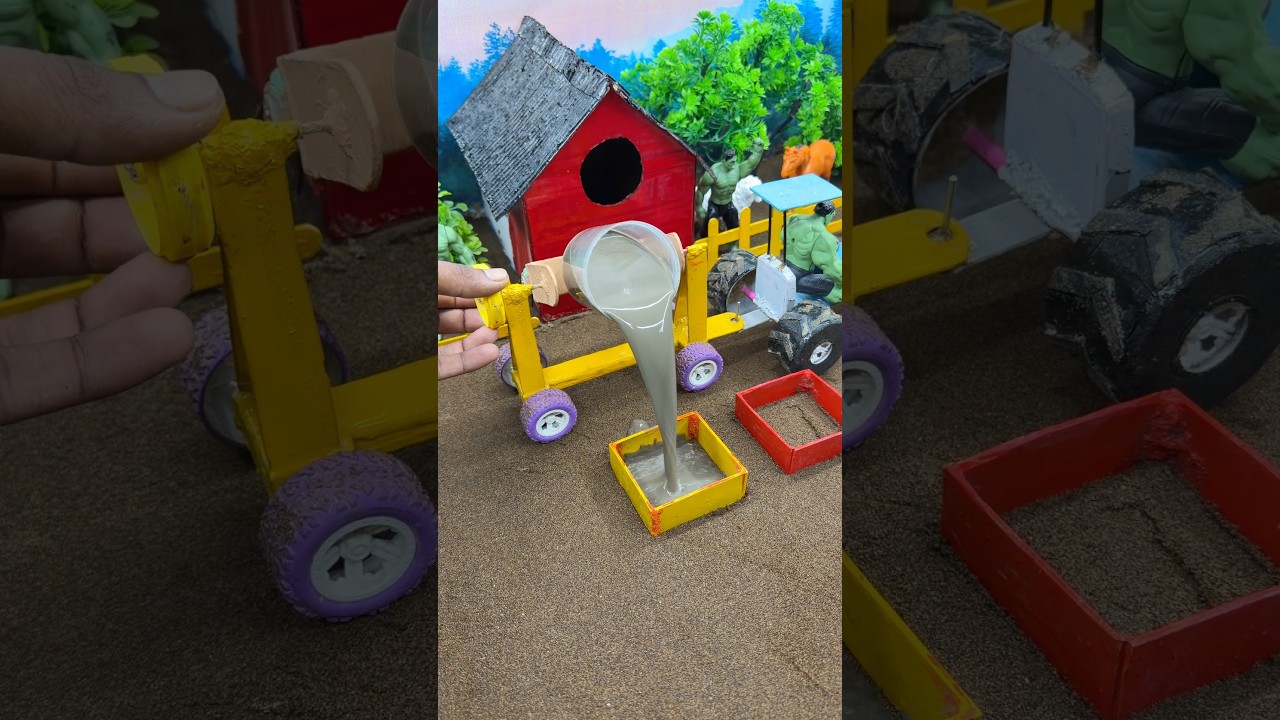 😱🚜Amazing Mini Tractor Pillar Making Machine |Real Working DIY Baige #shorts #youtubeshorts