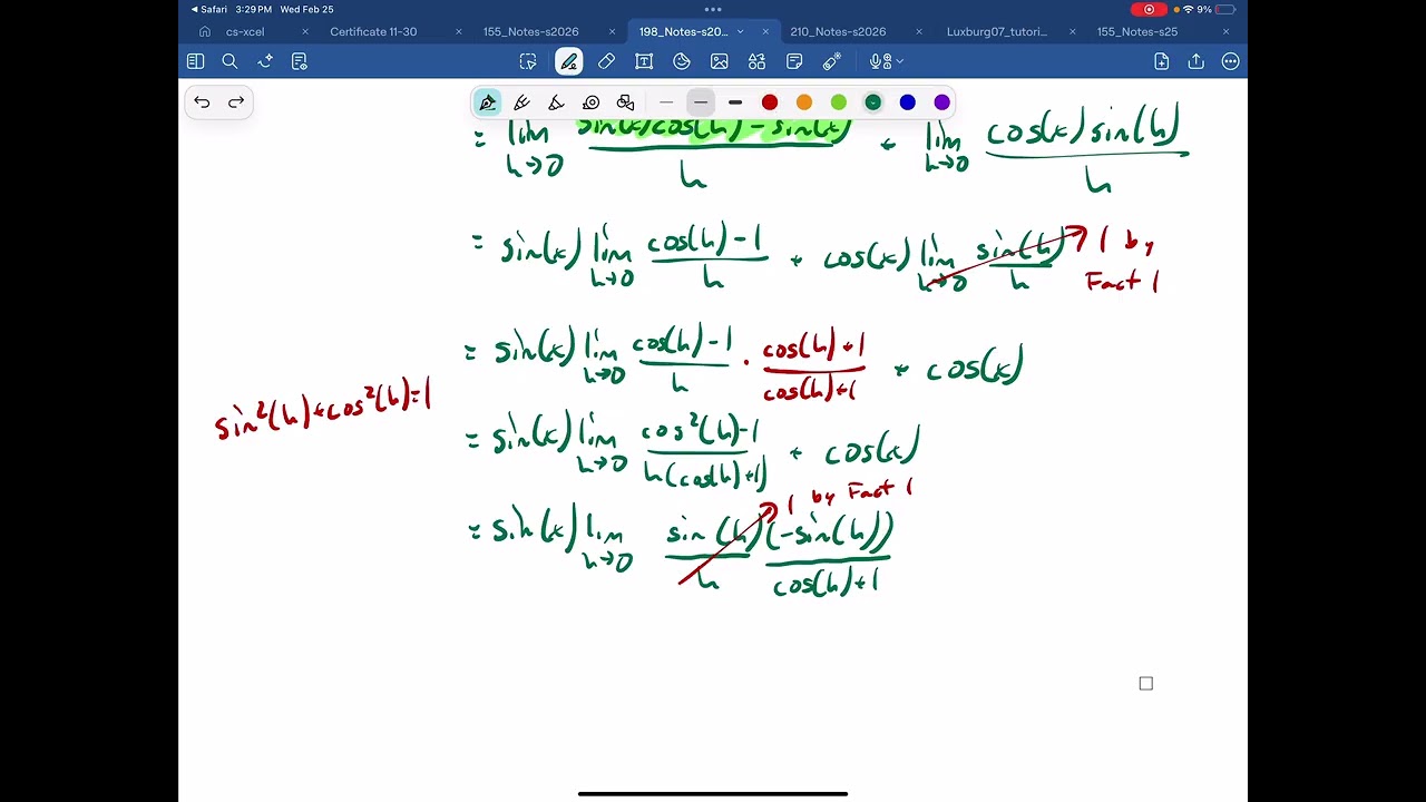 4.5 (2): Deriving trigonometric derivatives