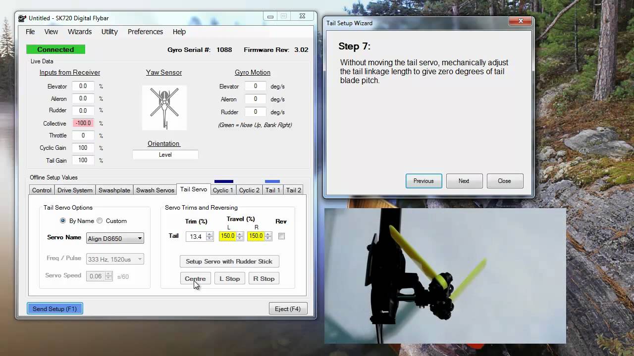 SK 720 Tail Setup Wizard