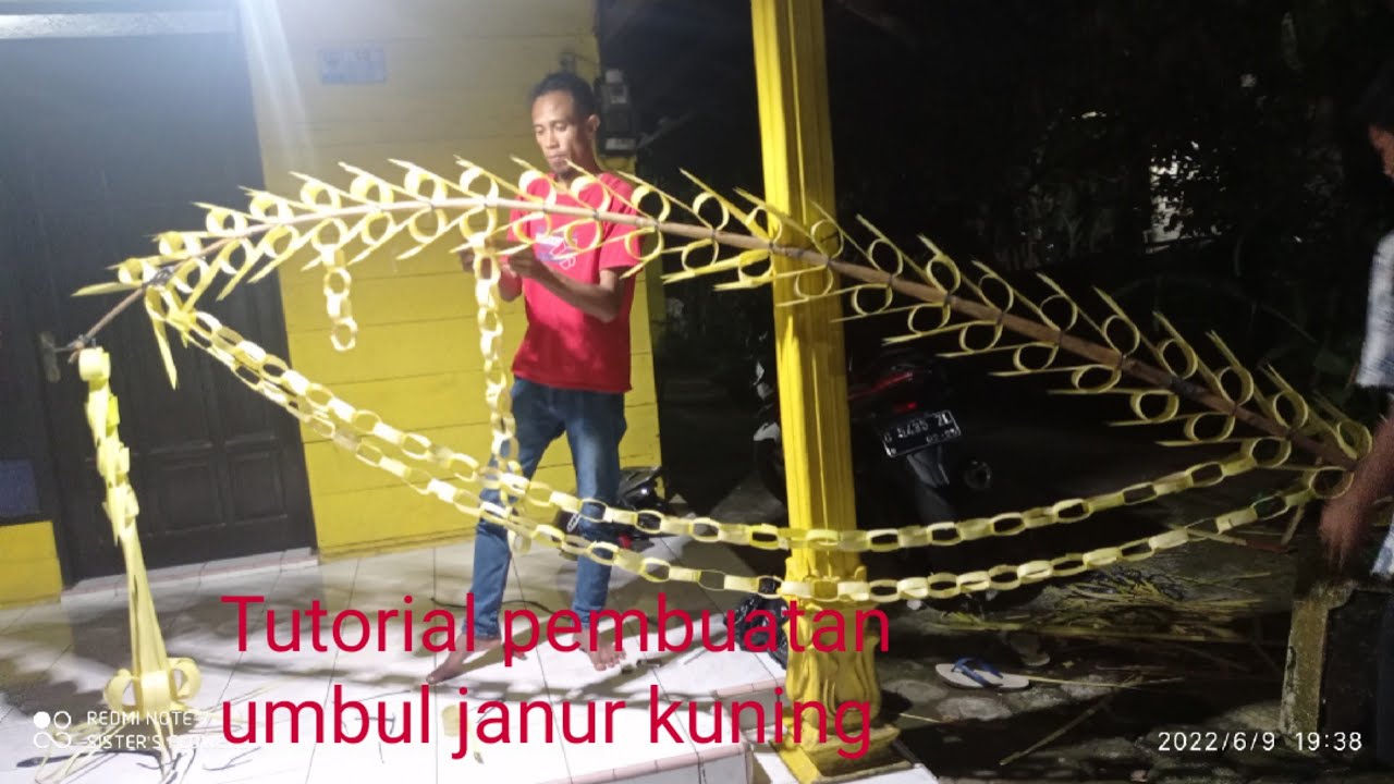 Tutorial pembuatan umbul janur kuning lambang pernikahan