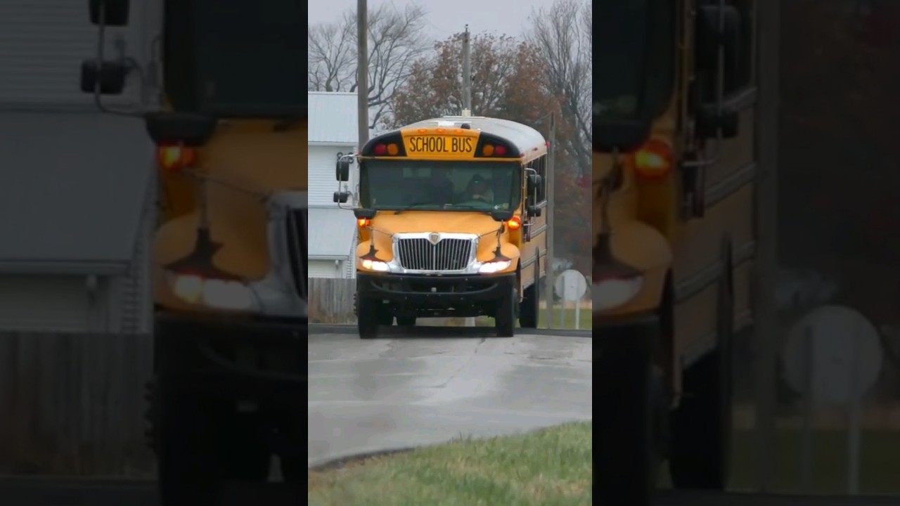 This School bus ILLEGALLY cross the tracks!!!