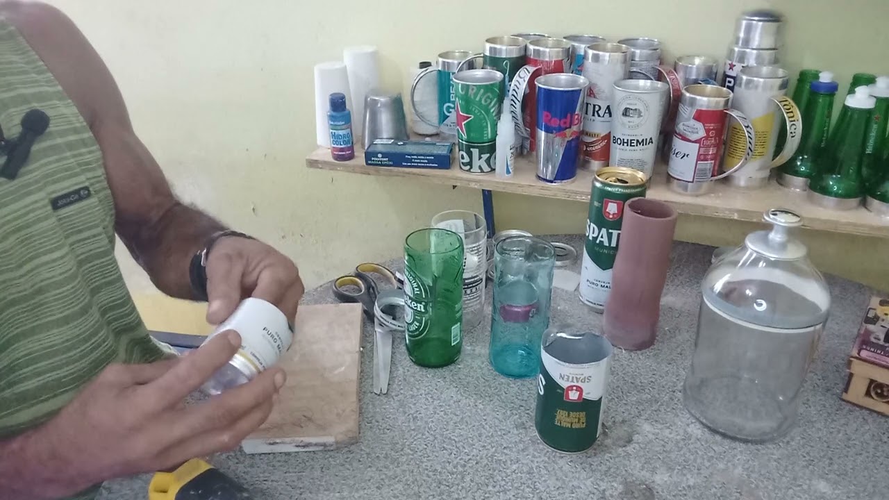 PASSANDO A MEDIDA PRA CORTA, E COLOCAR BORDA DE ALUMÍNIO EM GARRAFA.