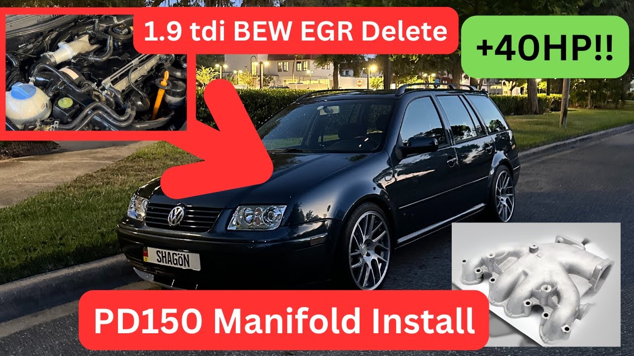 PD150 Intake Manifold install/EGR delete and stage 1 Tune on my 1.9 TDI BEW MK4 Jetta Wagon(+40whp!)