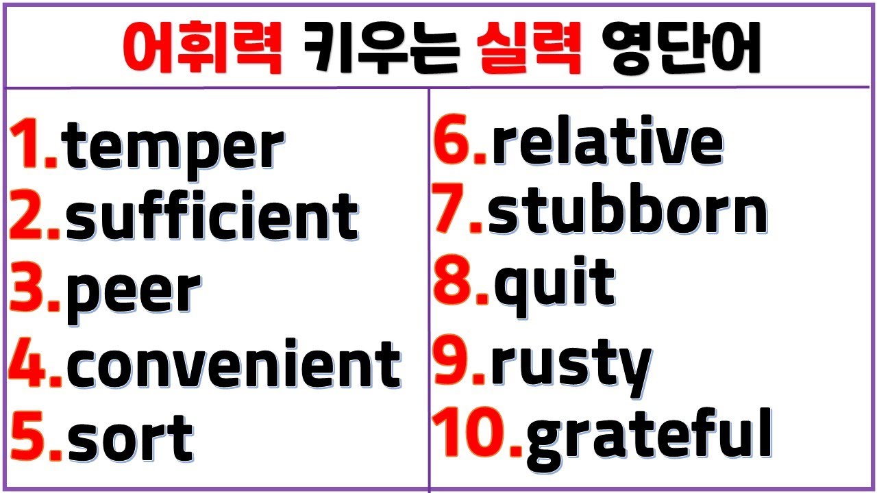 어휘력 키우는 실력 영단어 (21일 째) / 고퀄 영단어
