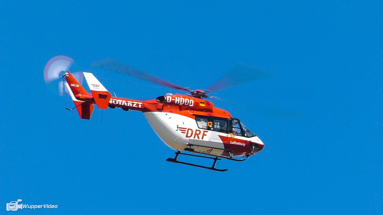 DRF Luftrettung Hubschrauber Landung und Start in Delmenhorst | Tag der Helfer [4K]