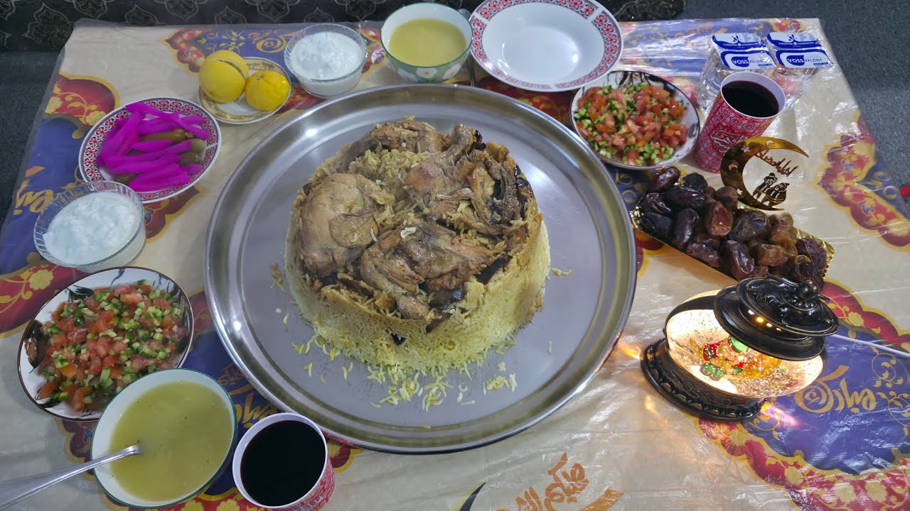اطيب مقلوبة باذنجان🤩 من تحت دياتي👏افطارنا اليوم الخامس والعشرون من شهر رمضان المبارك🌙صحه فطوركم🤗