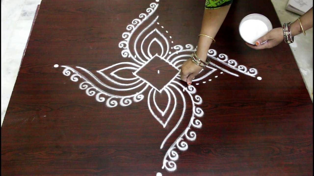 easy rangoli designs with dots- muggulu designs with dots- kolam designs with dots