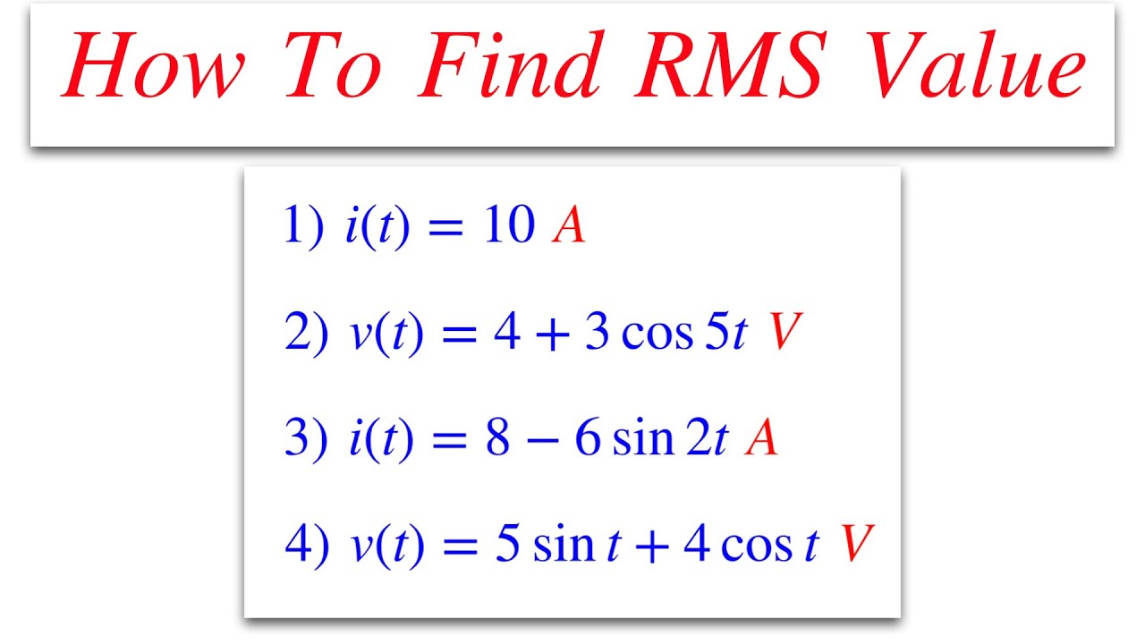 How To Find RMS Voltage and RMS Current | Electronics | Electrical Circuits || Circuit Analysis
