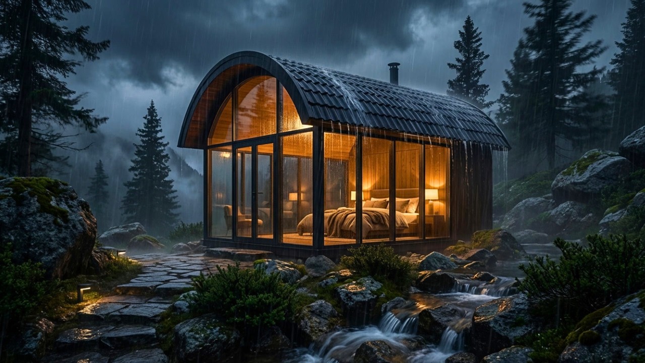 Peaceful Forest Rain Sounds 🌙 Warm Cabin Ambience for Deep Sleep, Anxiety, Insomnia & Stress Relief