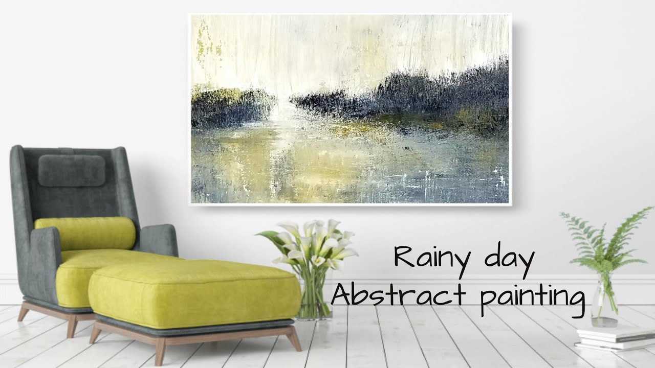 Rainy day Abstract Landscape | Easy steps to follow along | Acrylic painting |